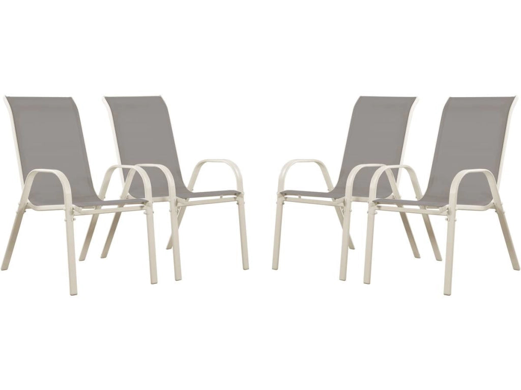 Sedia da giardino textilene "Cordoba" -Phoenix-Grigio chiaro -Set di 4