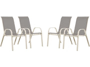 Sedia da giardino textilene "Cordoba" -Phoenix-Grigio chiaro -Set di 4
