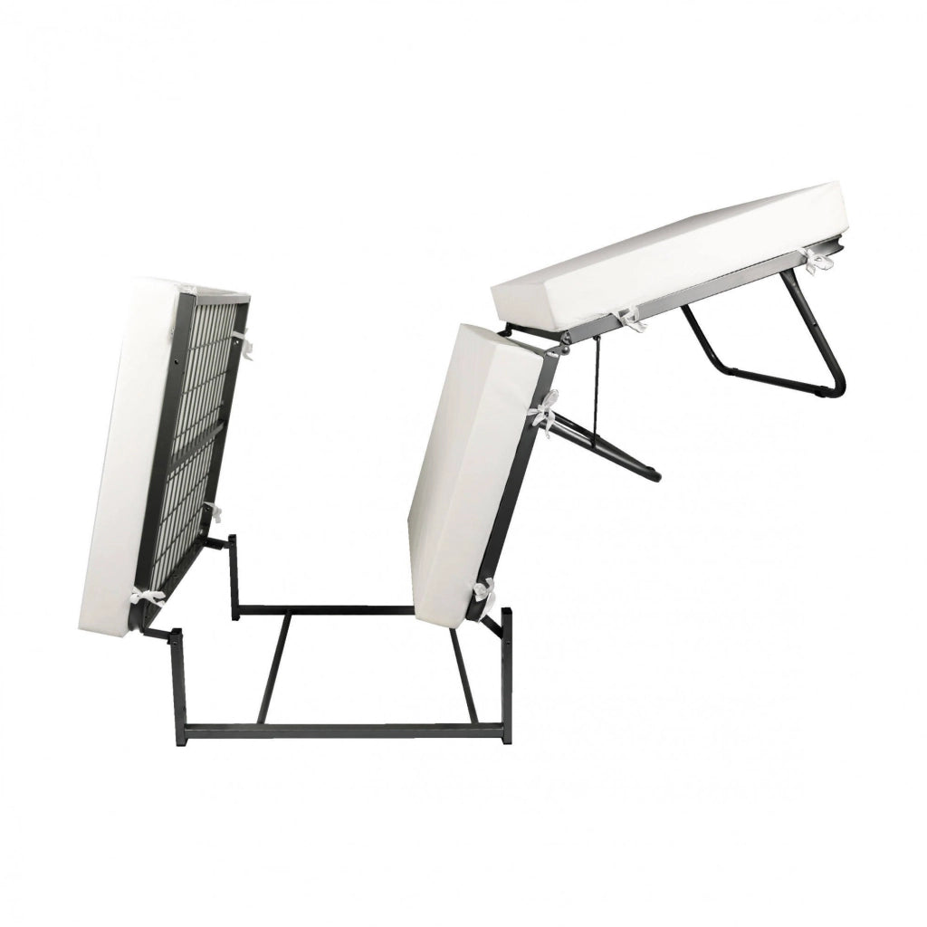 Puof trasformabile in letto Arno, Made in Italy, Letto pieghevole, Pouf in tessuto sfoderabile salvaspazio da soggiorno, cm 78x78/195h45, Tortora