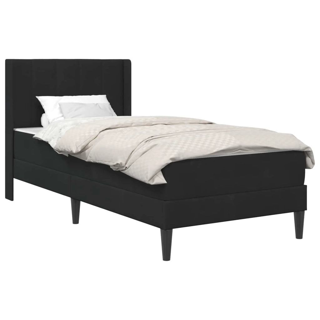 Struttura letto con materasso-Giroletto Nero 80 x 200 cm Velluto 505612