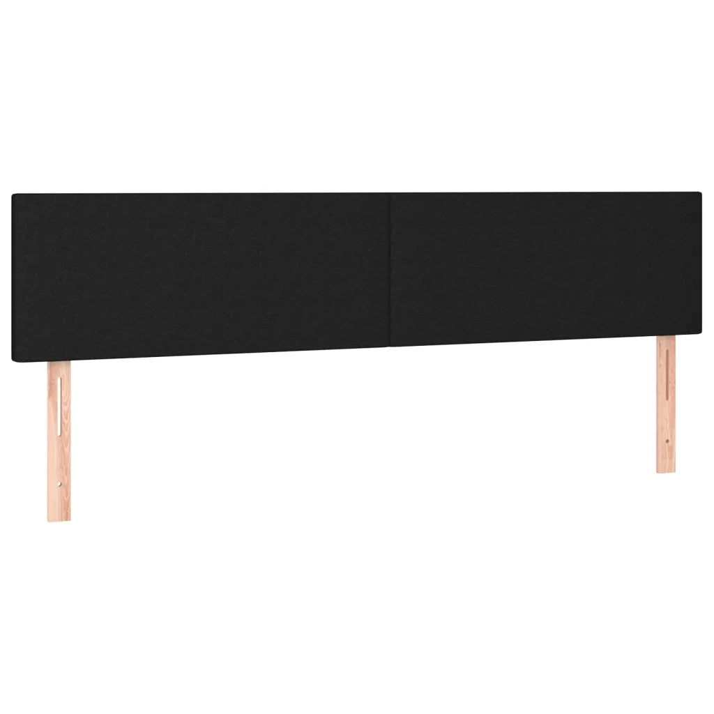 Letto a Molle con Materasso e LED Nero 160x200 cm in Tessuto