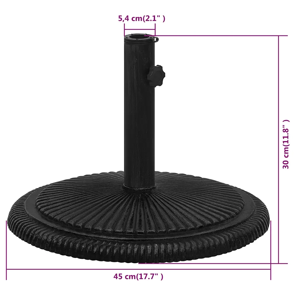 Base per Ombrellone Nera 45x45x30 cm in Ghisa 317772