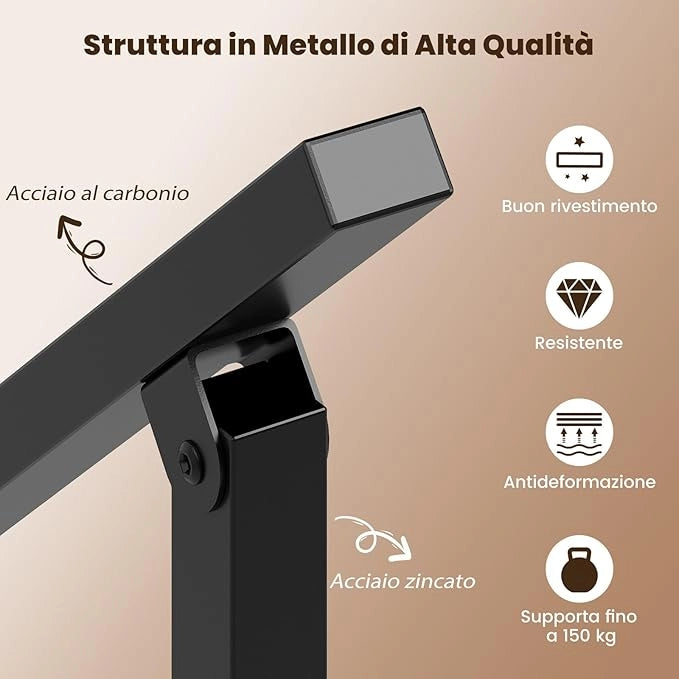 Corrimano per Scala, Corrimano in Metallo per 0-2/3/4 Gradini con Regolazione dell’Angolo, Portata 150 kg, Ringhiera per Terrazzo, Ingresso e Balcone (138 x 92 cm)