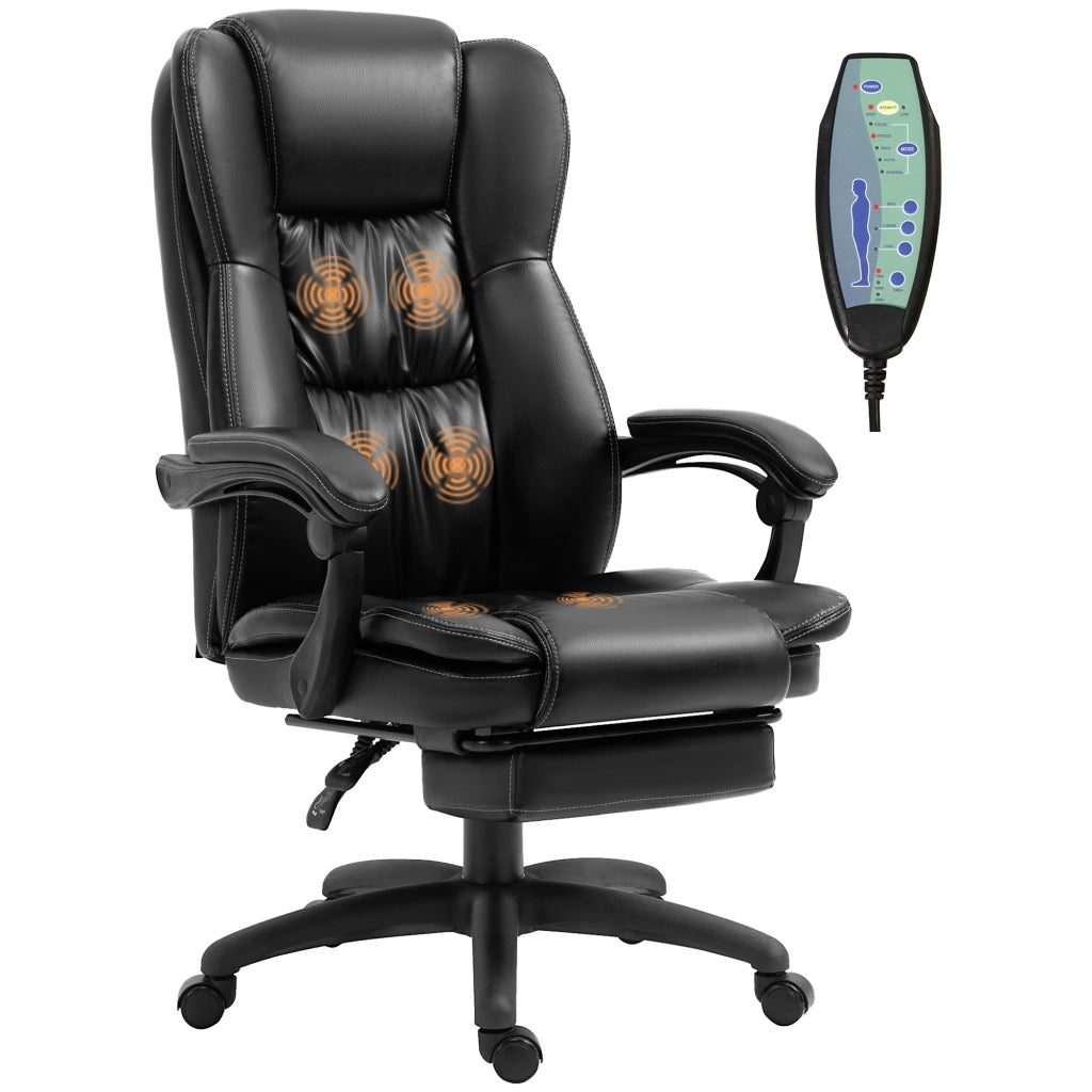 Sedia da Ufficio ¨C Minimal ¨C Pelle, Nero, 68.5x68.5x113-121 cm