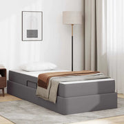 Letto con contenitore e materasso 2 pcs Grigio Pelle 3399598