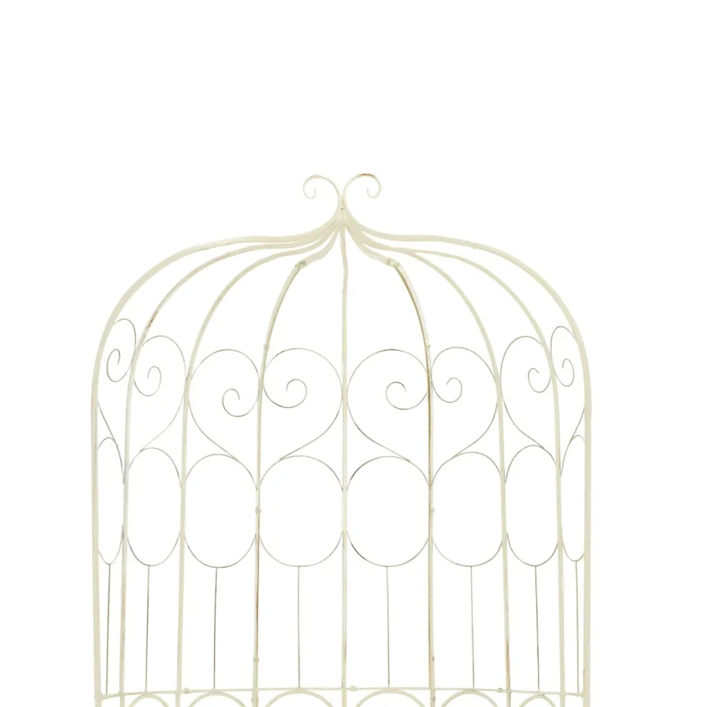 Panchina da Giardino 95 cm in Ferro Bianco Anticato 45432