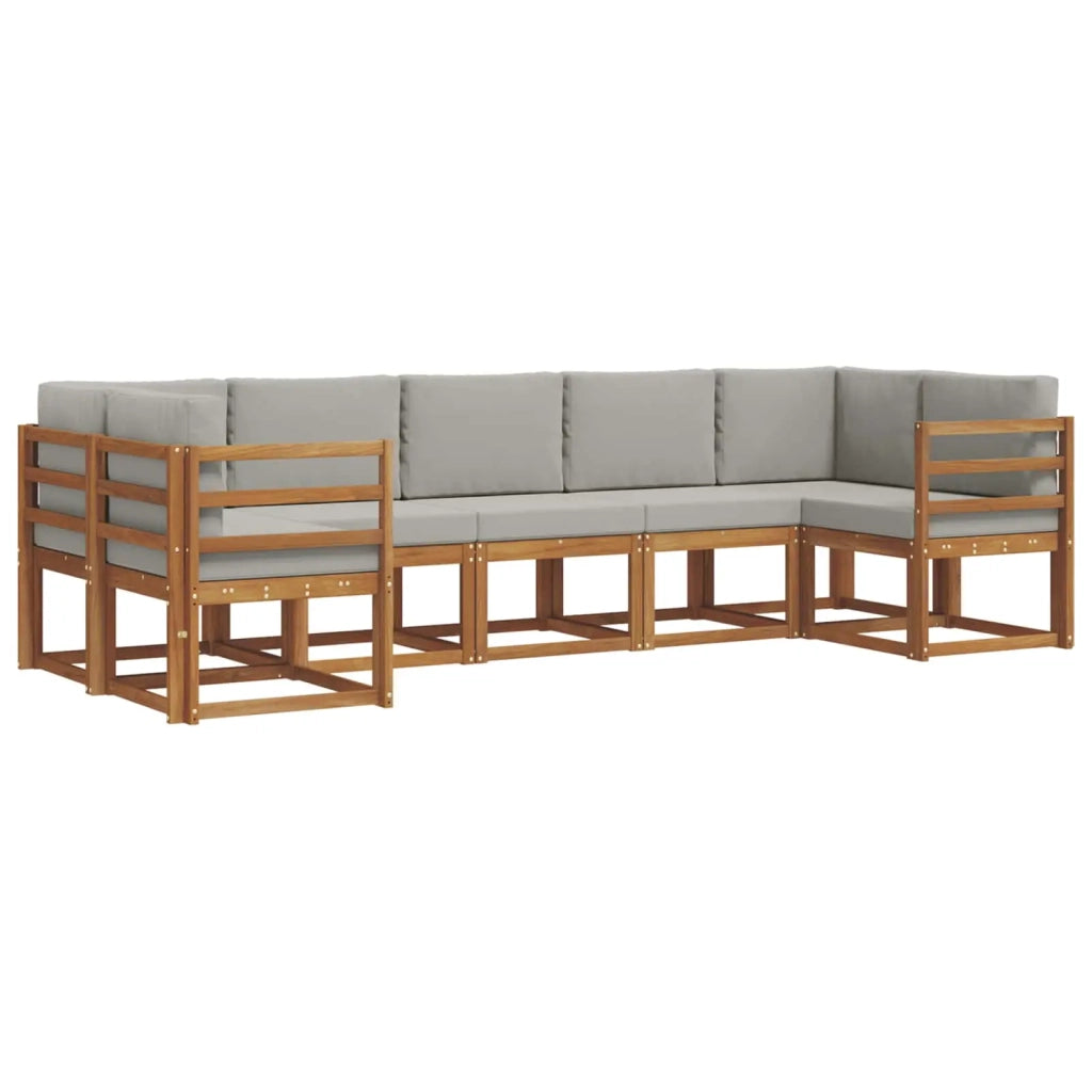 Set di divani da esterno 7 pcs Grigio Naturale e Chiaro 3366904
