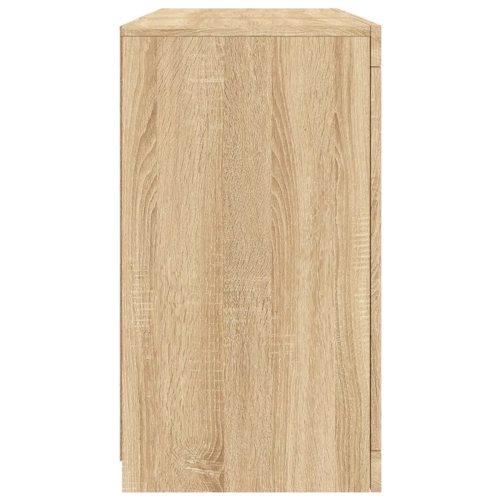 Credenza con Luci LED Rovere Sonoma 123x37x67 cm