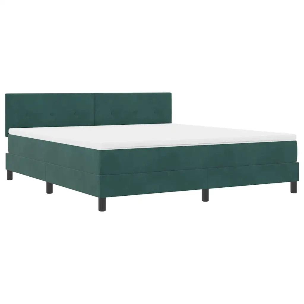 Letto a Sorgente LED con led Verde Scuro 180 x 200 cm Velluto