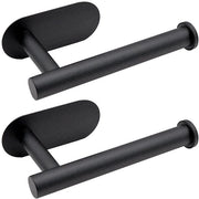 Pacco di 2 toilet roll holder senza forare, toilet roll holder in acciaio inox nero, toilet roll holder autoadesivo per bagni e cucine
