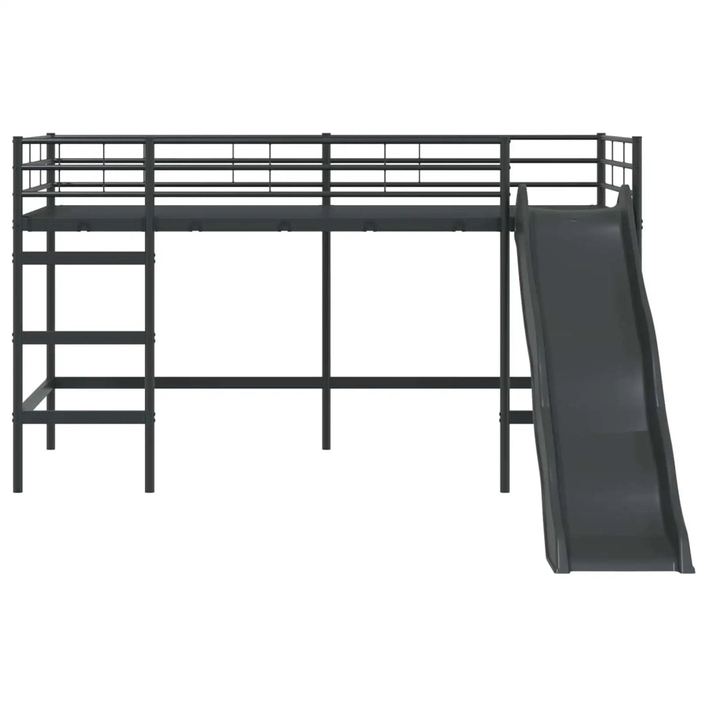 Letto loft per bambini con scivolo Nero e antracite 42020778