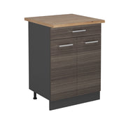 Vicco Mobiletto base per cucina Grigio nobile 60 cm , PL Rovere
