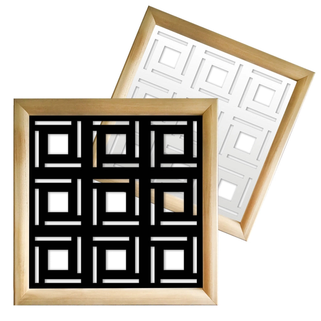 4SIDES - Moduli Decorativi in Legno e PVC Colore: nero, Misura: 48x48 cm