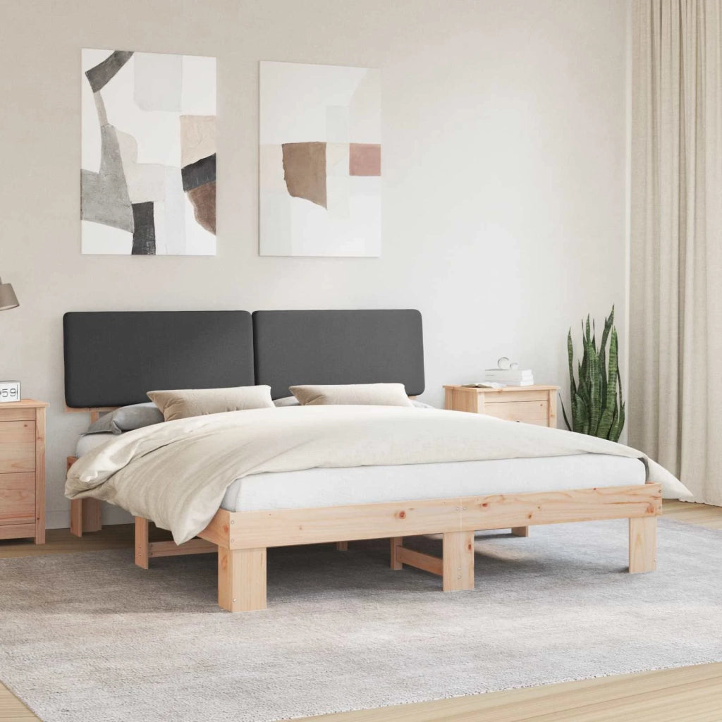 Letto con Testiera Rivestita-Struttura Letto con Testiera Grigio scuro 180 x 200 cm 328956