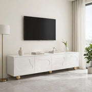 Cassettiera per TV bianca in truciolato lunghezza 180 cm
