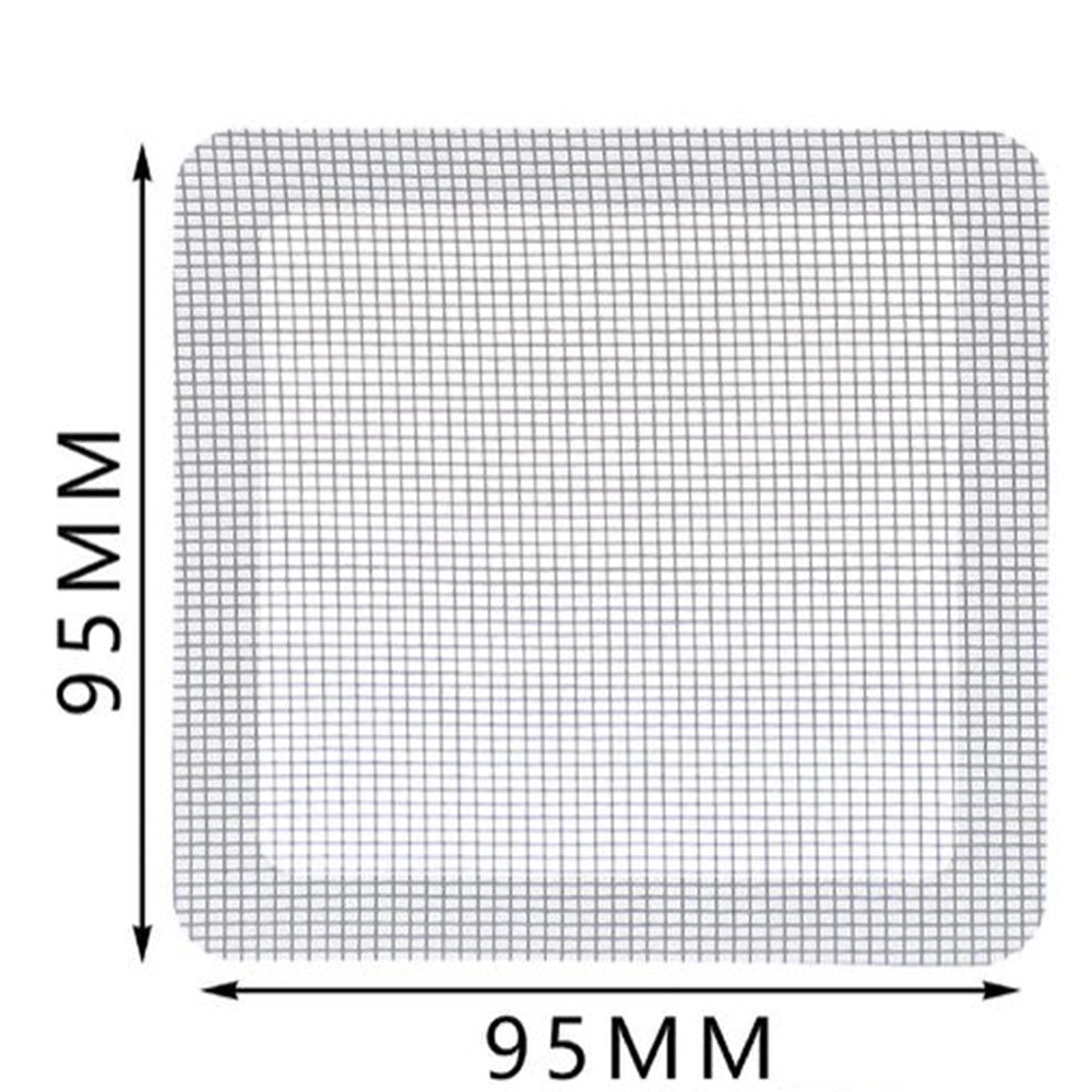 Trade Shop - Set 2 Toppe Adesive Rete Grigia Per Riparazione Fori Strappi Zanzariere Da 95x95mm 622155 -