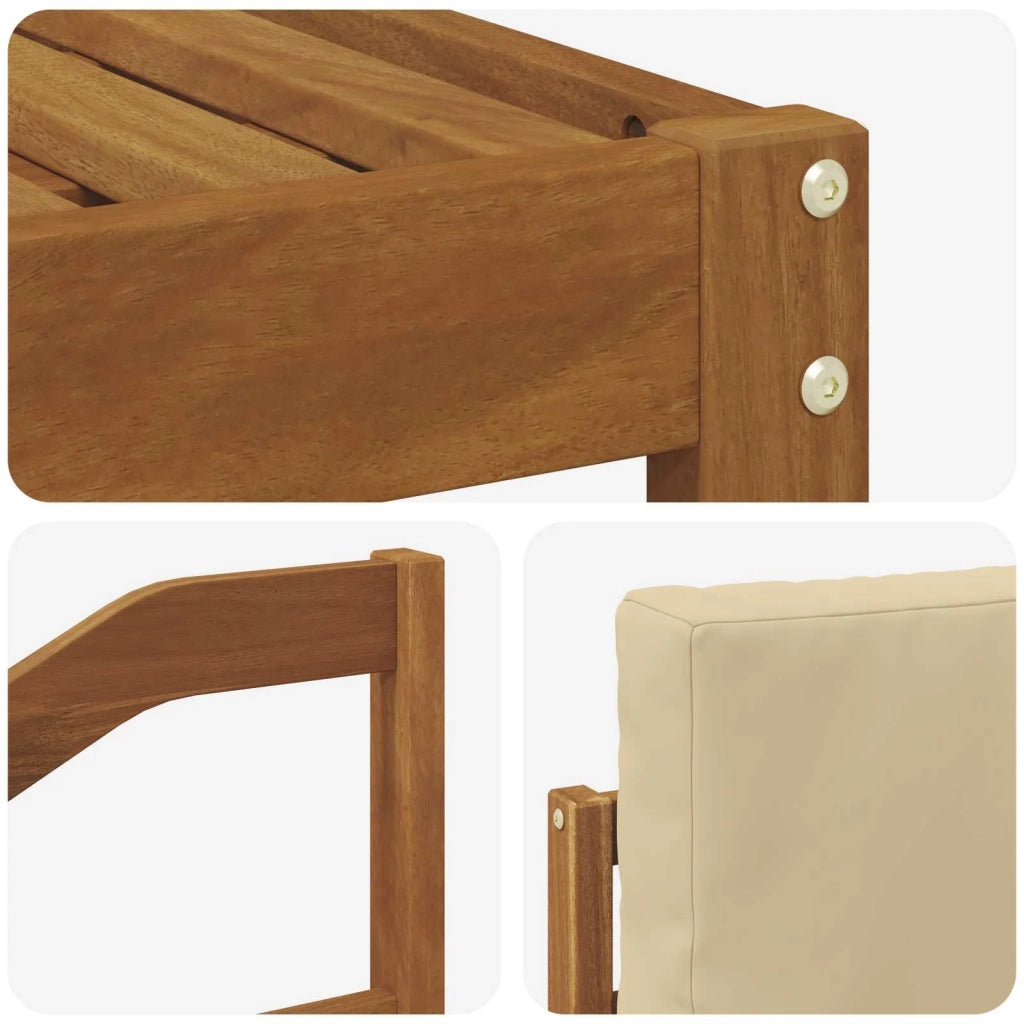 Set di divani da esterno con cuscino 7 pcs Naturale e Beige 3366726