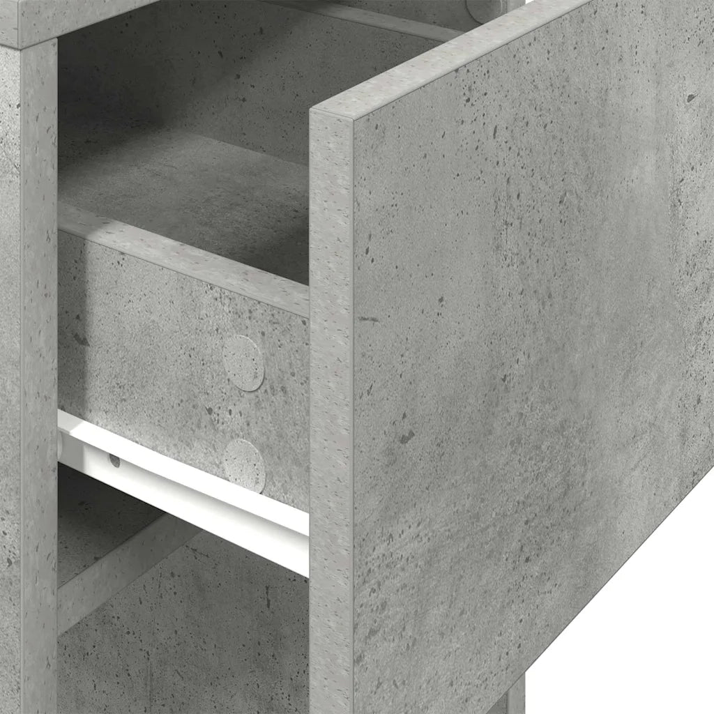 Supporto per Computer a Torre con Cassetto Grigio 30x44x74 cm 858734