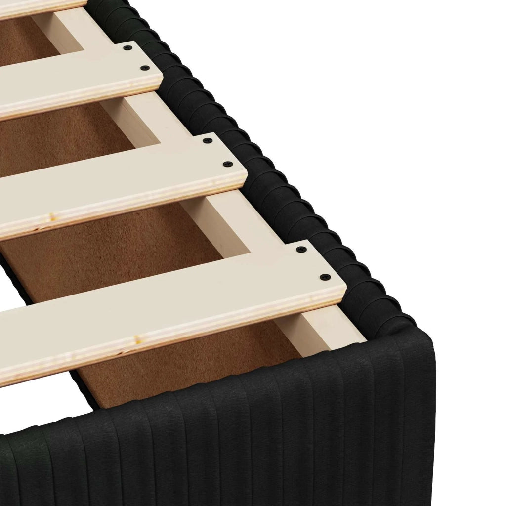 Letto Box Spring LED con Materasso Nero 80 x 200 cm Velluto 3455959