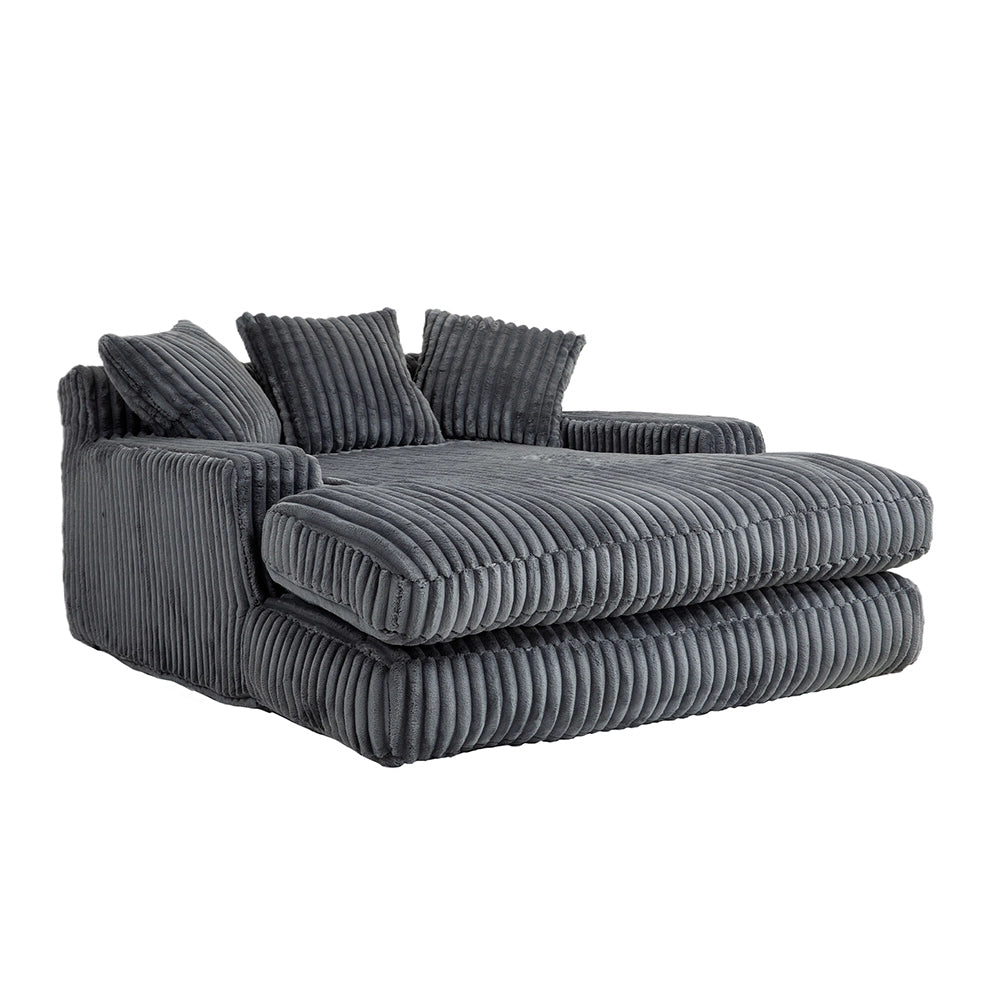 Cloud couch - Xylo - Velluto coste 3 cuscini grigio scuro