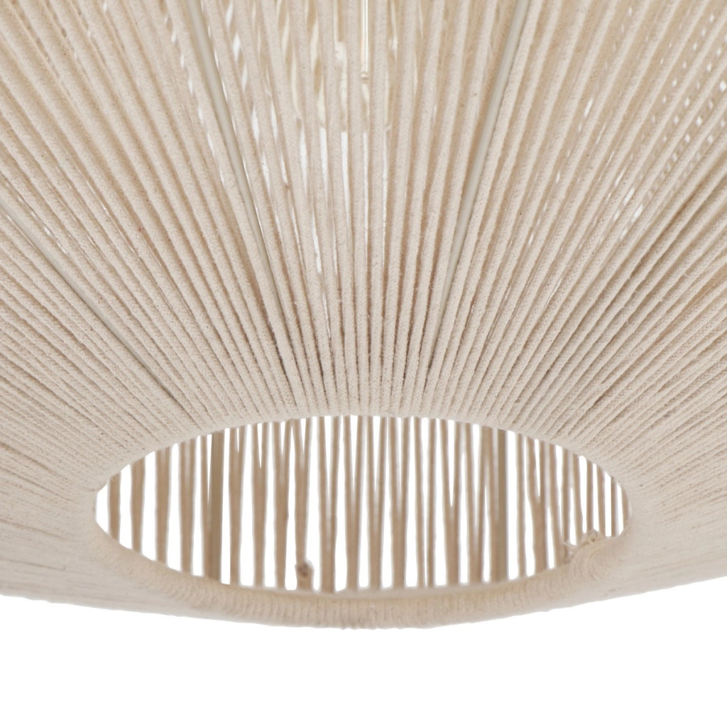 Lampada a sospensione boho beige cotone 61cm E27 Trio