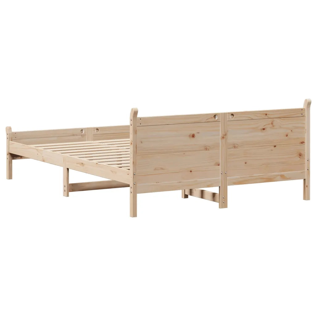 Letto senza Materasso-Struttura Letto 150x200 cm in Legno Massello di Pino 154990