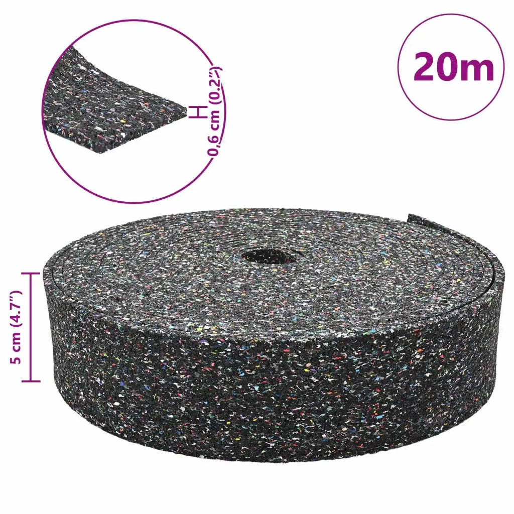 Rotolo di Granulato in Gomma Nero 200 x 5 x 0,6 cm Gomma 42027252