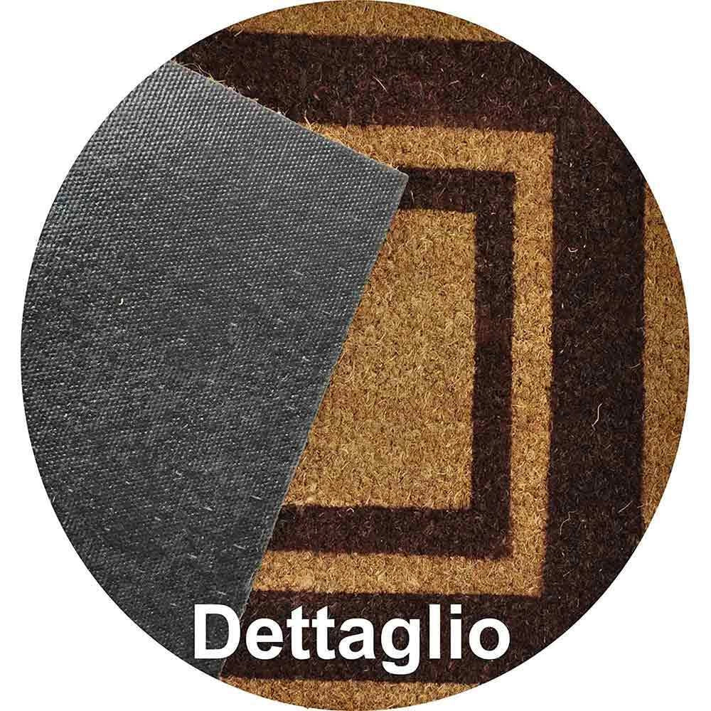 Zerbino classico rettangolare in fibra di cocco naturale cm 60 x 120 per casa
