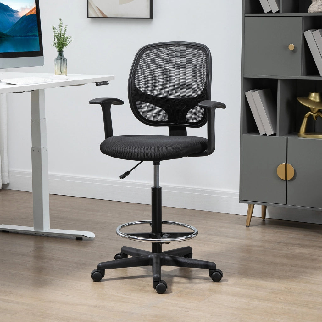 Sedia da ufficio ergonomica con rete ¨C Minimal ¨C nera 60x56x110-132cm