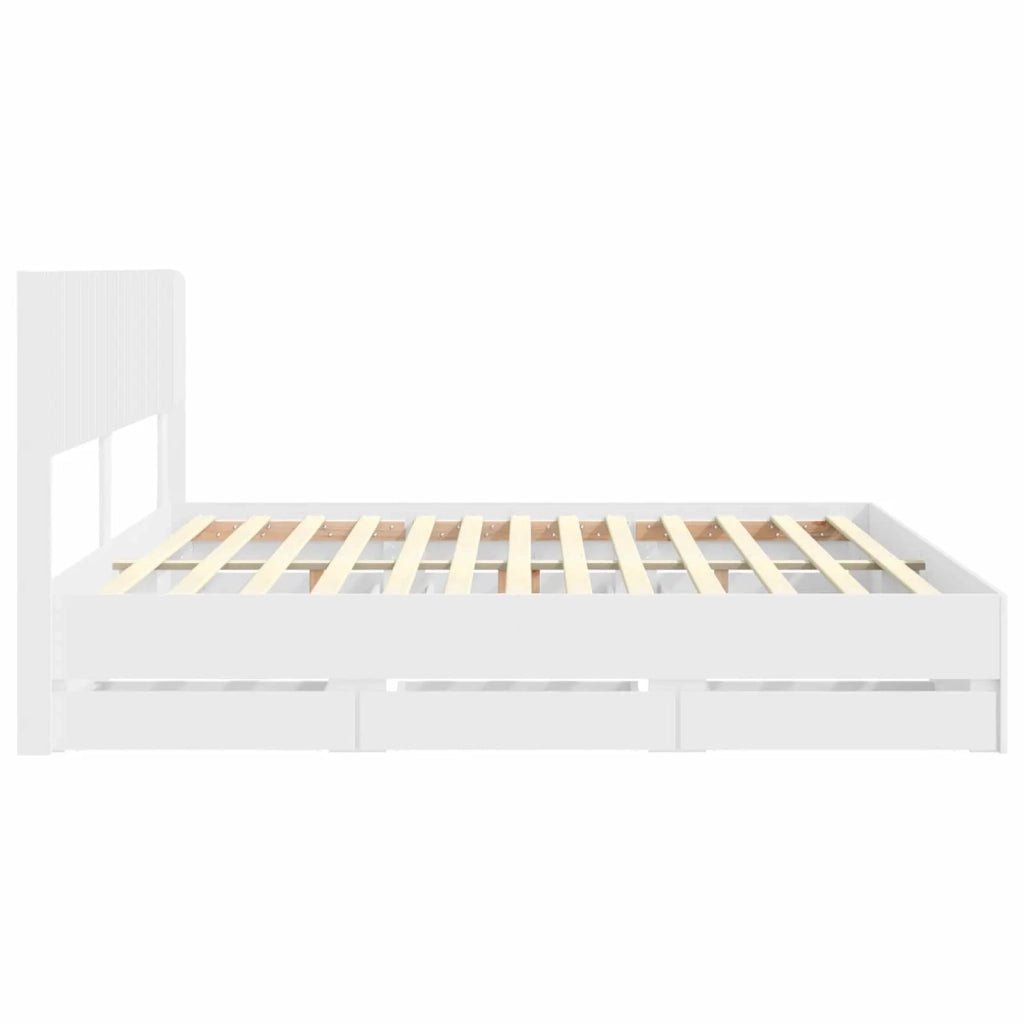 Struttura del letto con stoccaggio e testata Bianco 3414275