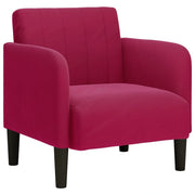 Divano Poltrona | Sedia con Braccioli Rosso Vino 54 cm in Velluto