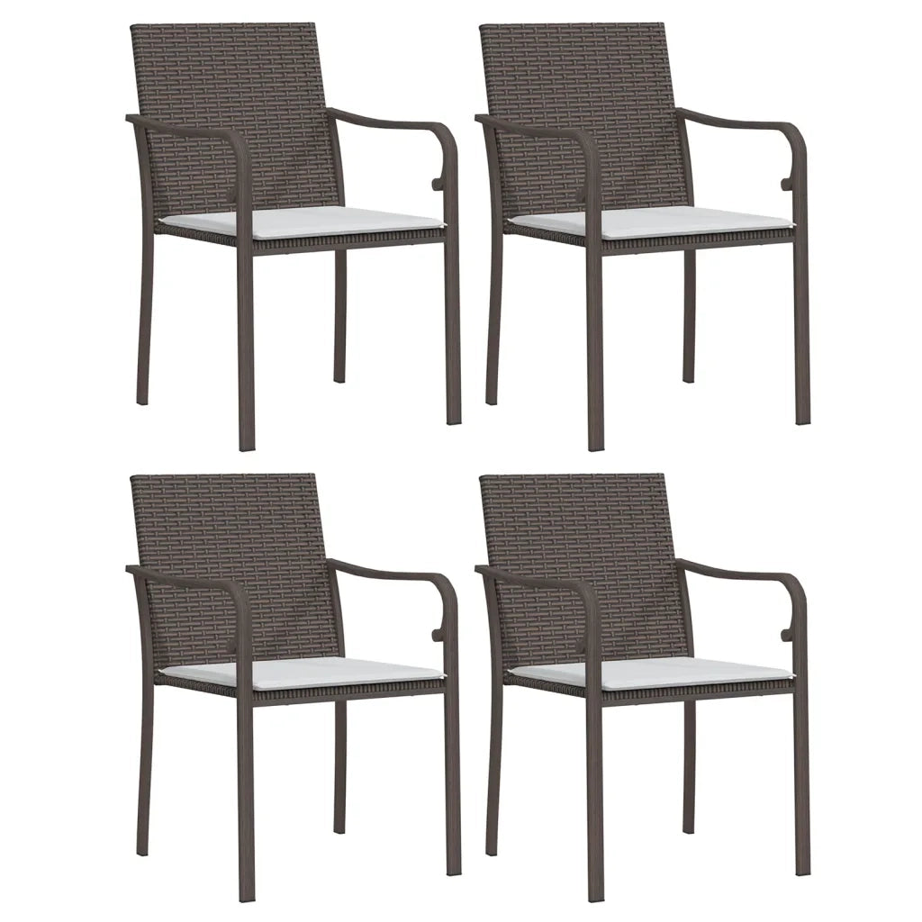 Set Pranzo da Giardino 5pz con Cuscini in Polyrattan e Acciaio 3186954