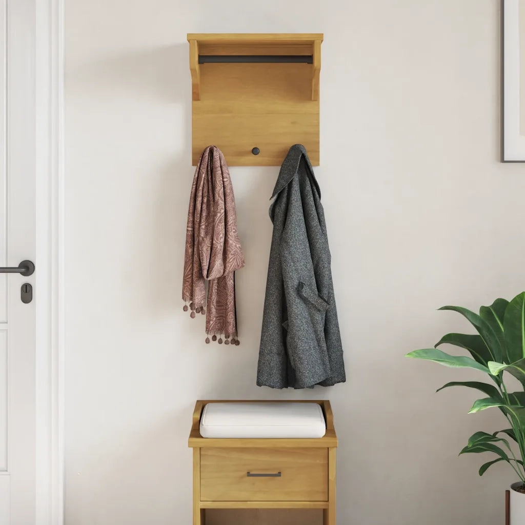 Appendiabiti da Parete SANDNES 43x30x42 cm in Legno di Pino 4010455
