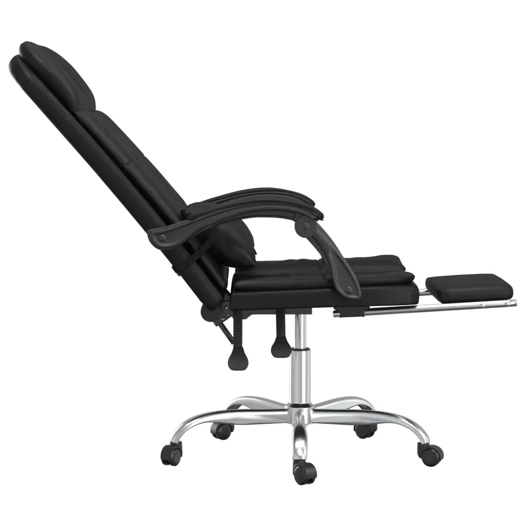 Poltrona da Ufficio Massaggiante | Sedia Relax Reclinabile Nera in Similpelle