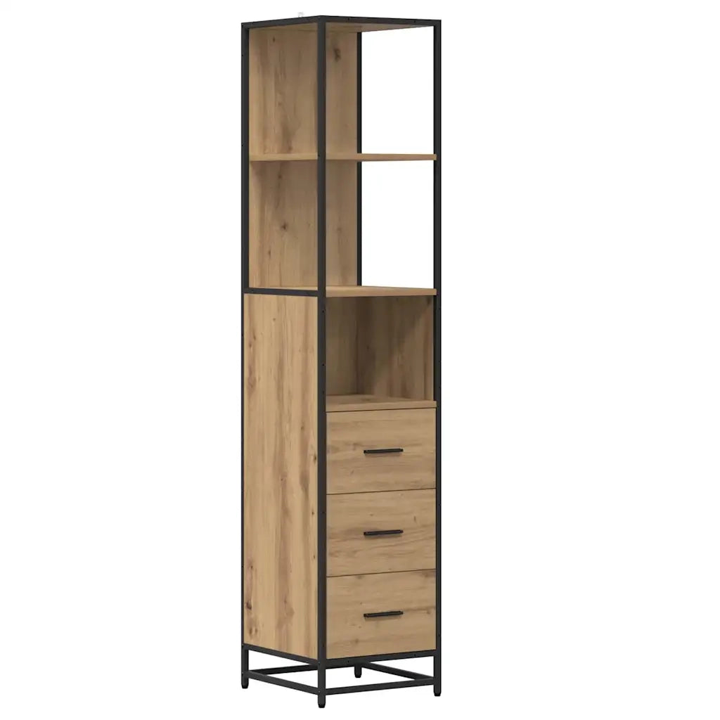 Set di mobili per il Bagno | Armadio da bagno con porta 3 pz Rovere artigianale