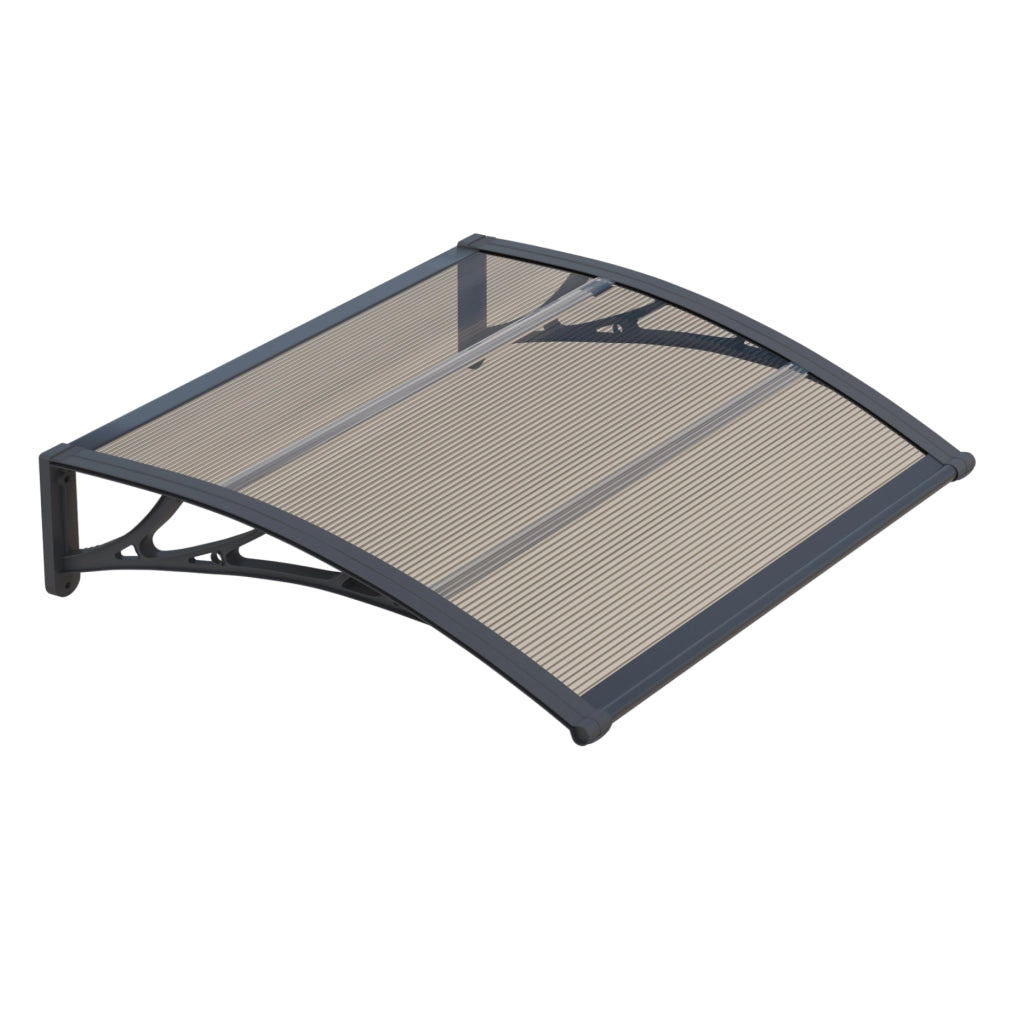 Pensilina per Ingresso Mellerud in Policarbonato 150 x 100 cm Marrone / Nero [en.casa]