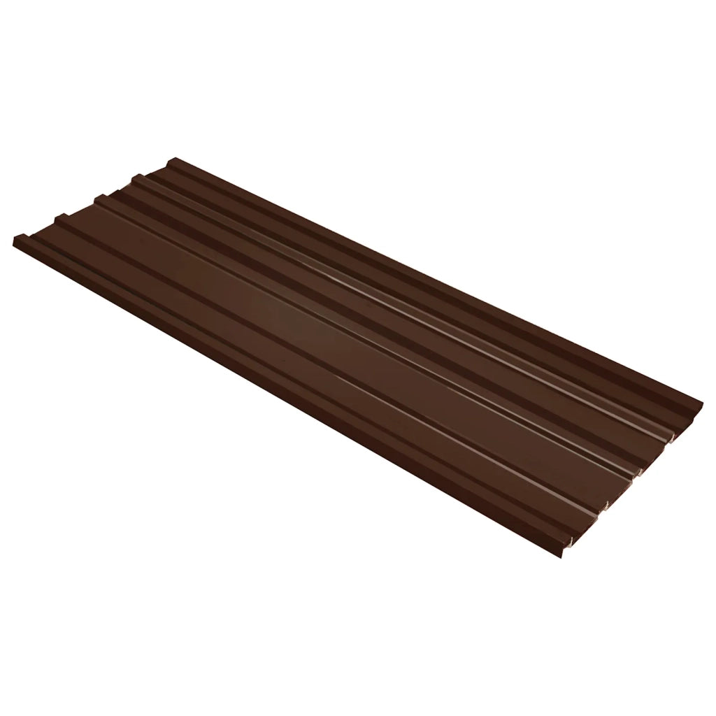 Pannello per tetto 12 pcs Marrone 129 x 45 cm Acciaio zincato 42047076
