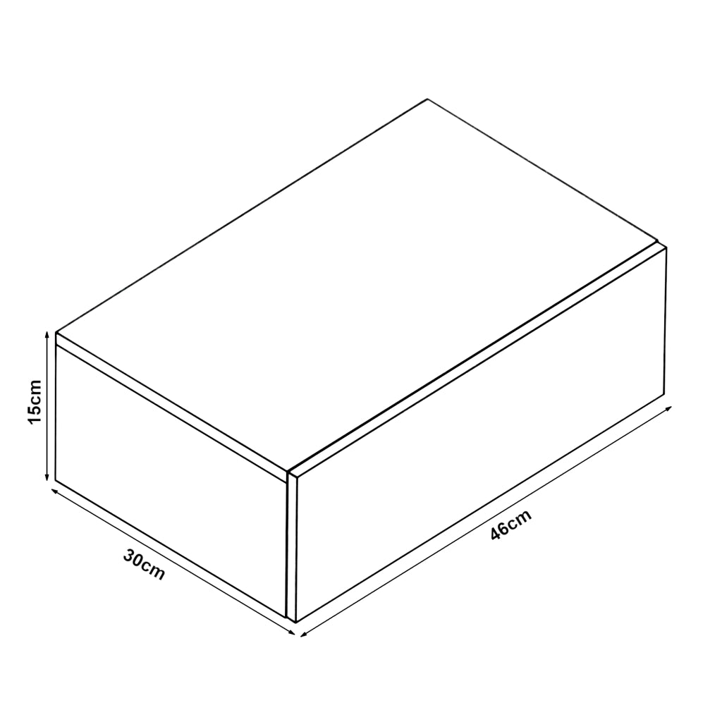 Set di 2 Comodini da Parete con Cassetto 46x30x15 cm Bianco Opaco [en.casa]