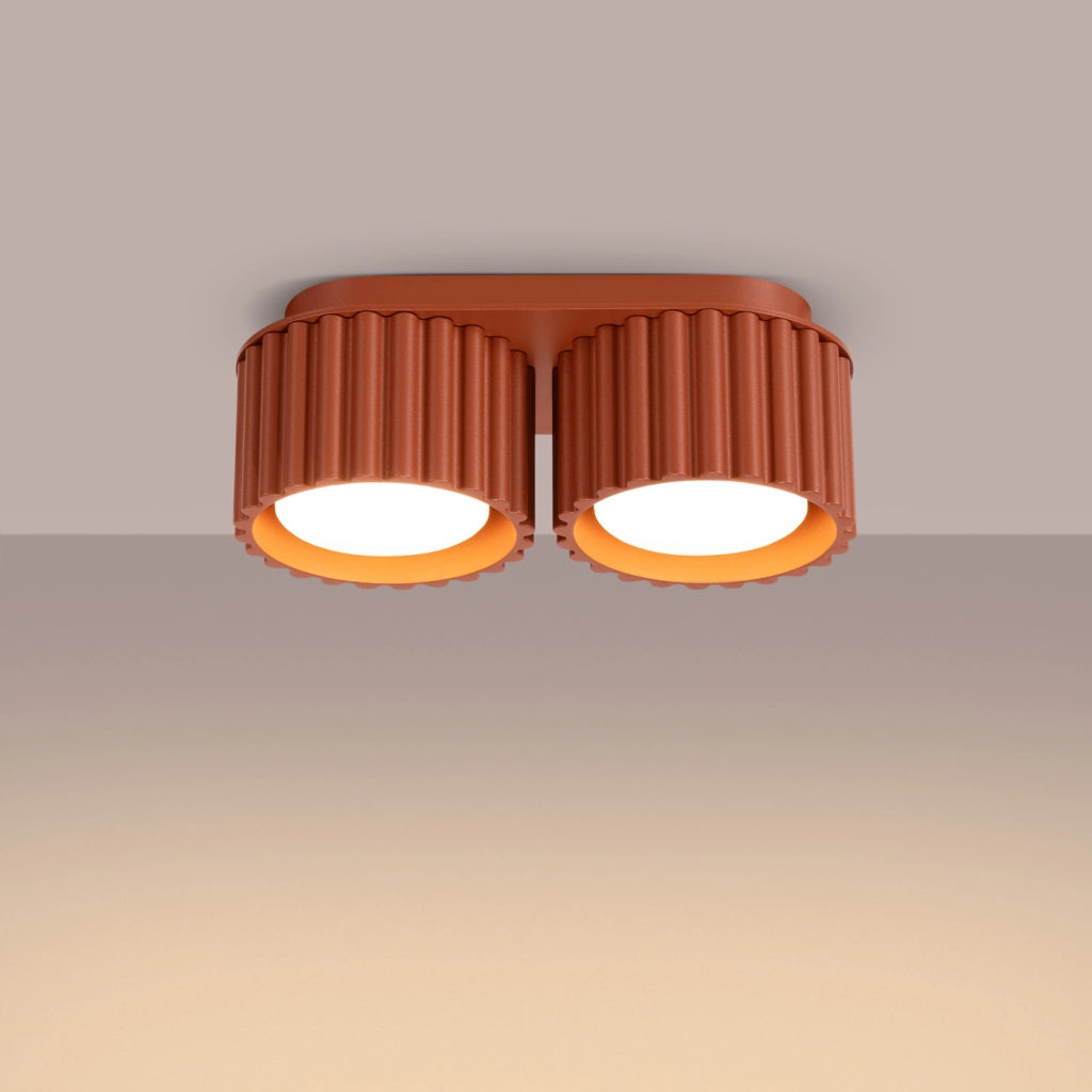Lampada da soffitto AURA 2 rosso ocra Gx53