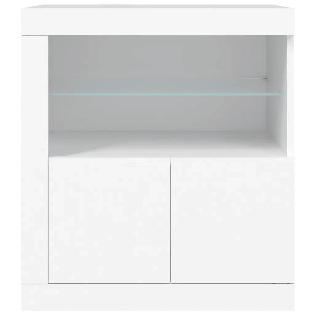 Credenza | Madia | Buffet da pranzo | Armadio da pranzo con Luci LED Bianca 60,5x37x67 cm