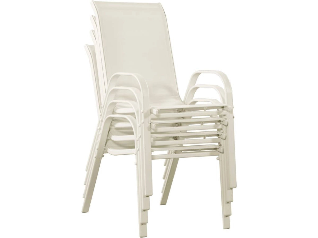 Sedia da giardino textilene "Cordoba" -Phoenix-Ecru- Set di 4