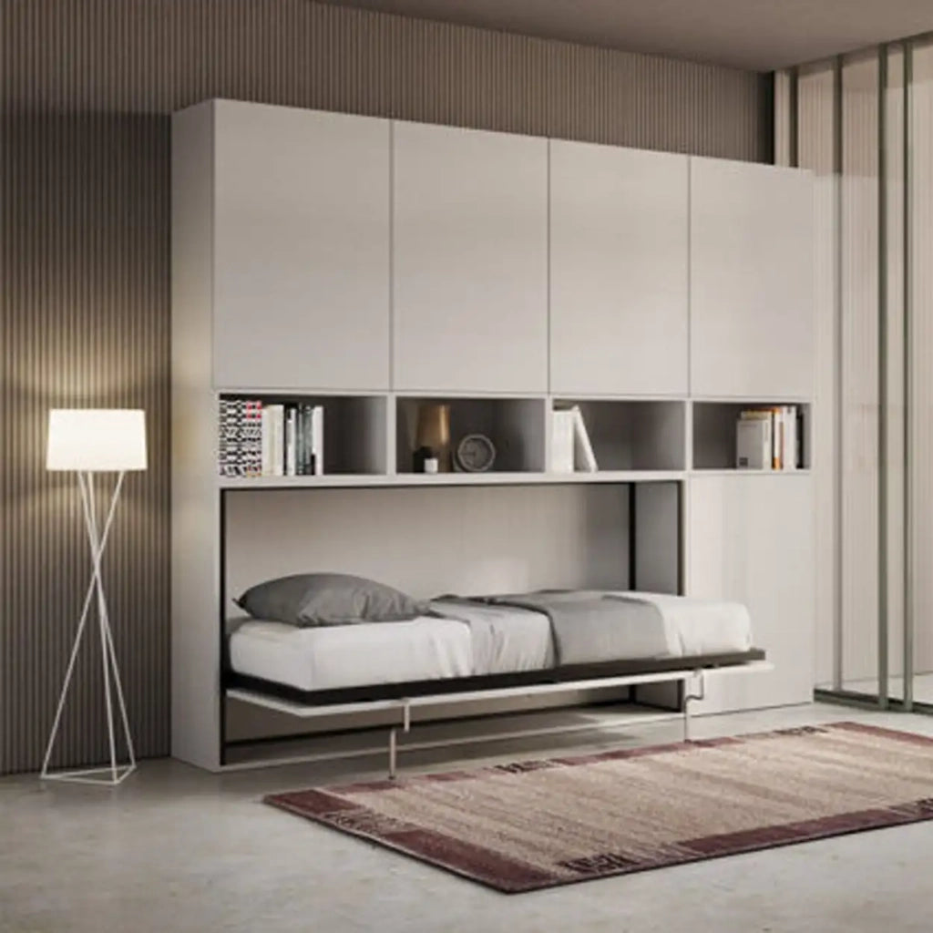 Letto singolo a scomparsa Kando comp.C bianco frassino