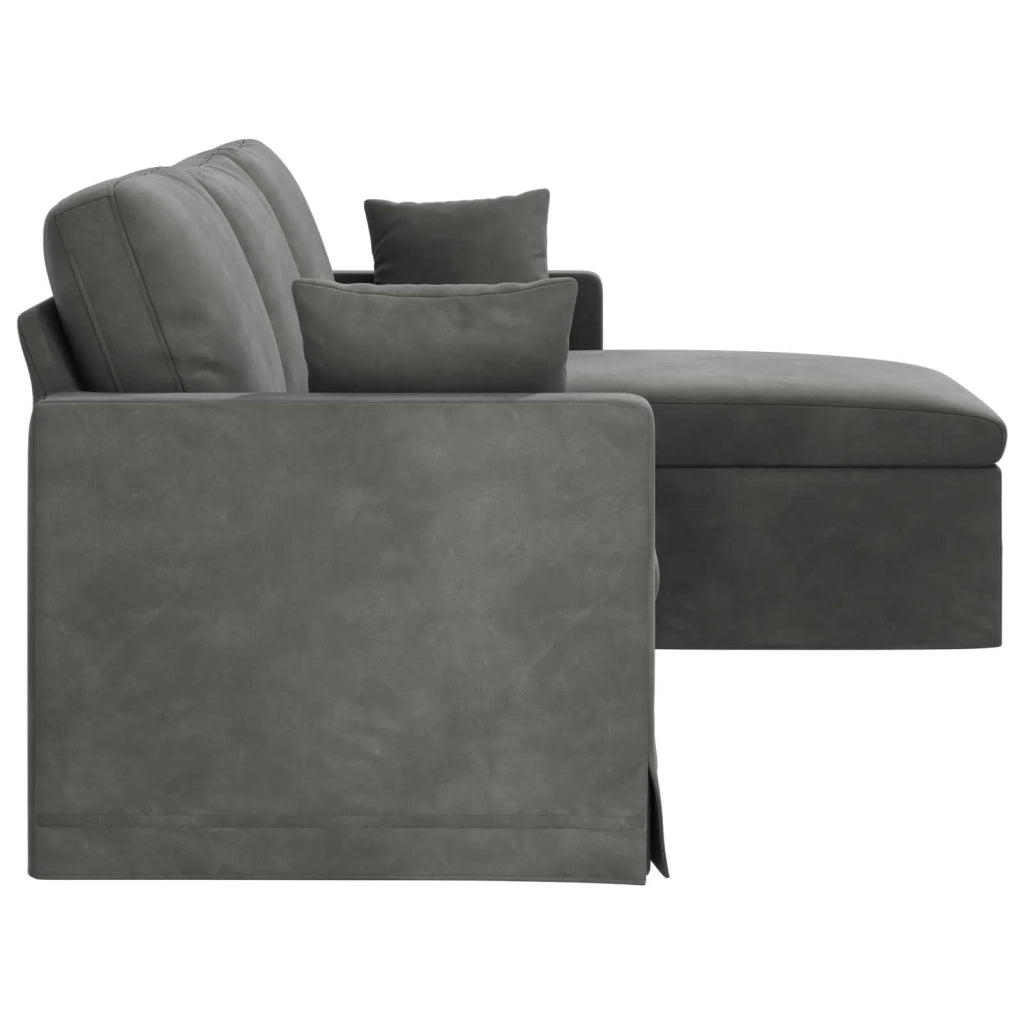 Divano Grigio scuro 228 x 134 x 80 cm Velluto 42024468