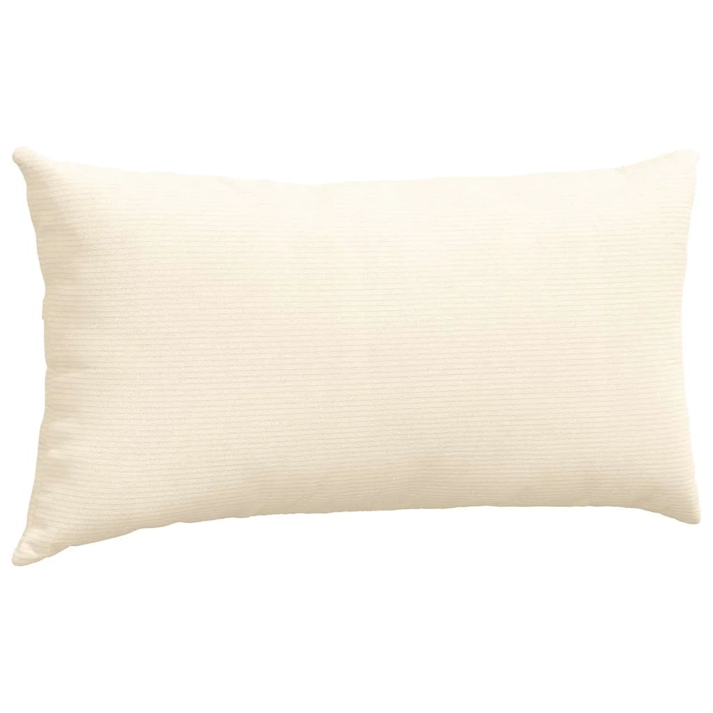 Cuscini da Divano 2 pz-Set di 2 Cuscini per Sofa Crema 80 x 40 cm Tessuto in Cords 783836