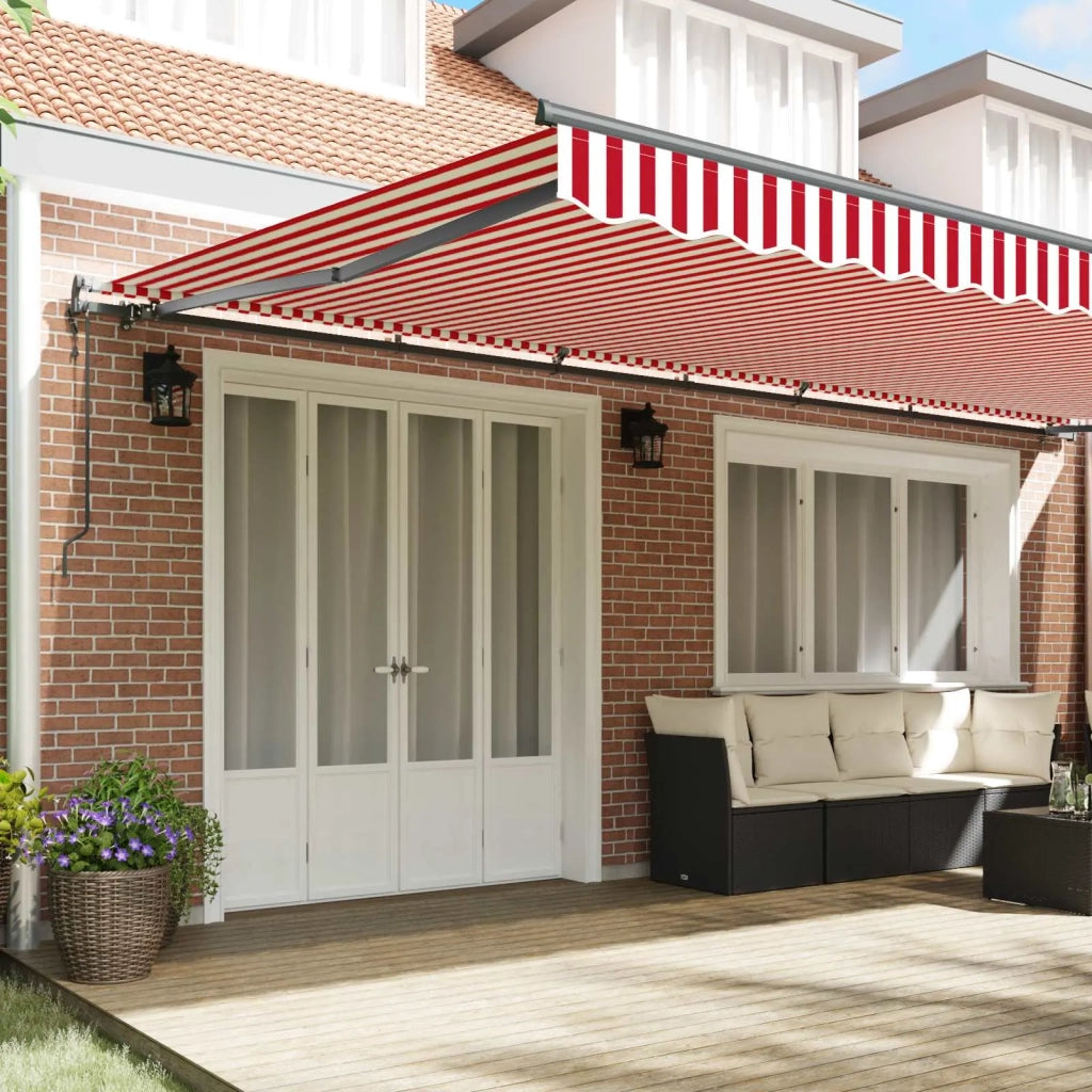 Tenda Retrattile Rosso e Bianco 600 × 300 cm 3331611