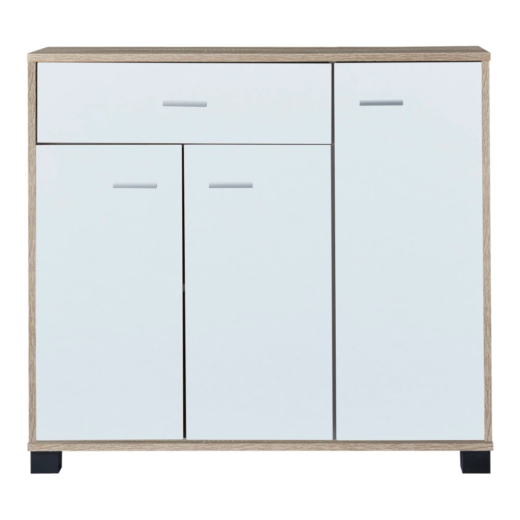 Scarpiera in truciolare 72 x 80 x 28 cm effetto rovere bianco 03_0007621
