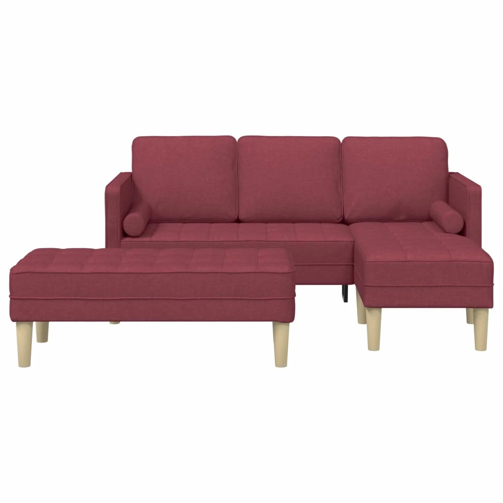 Set di divani 2 pz Rosso Vino Poliestere 3329255