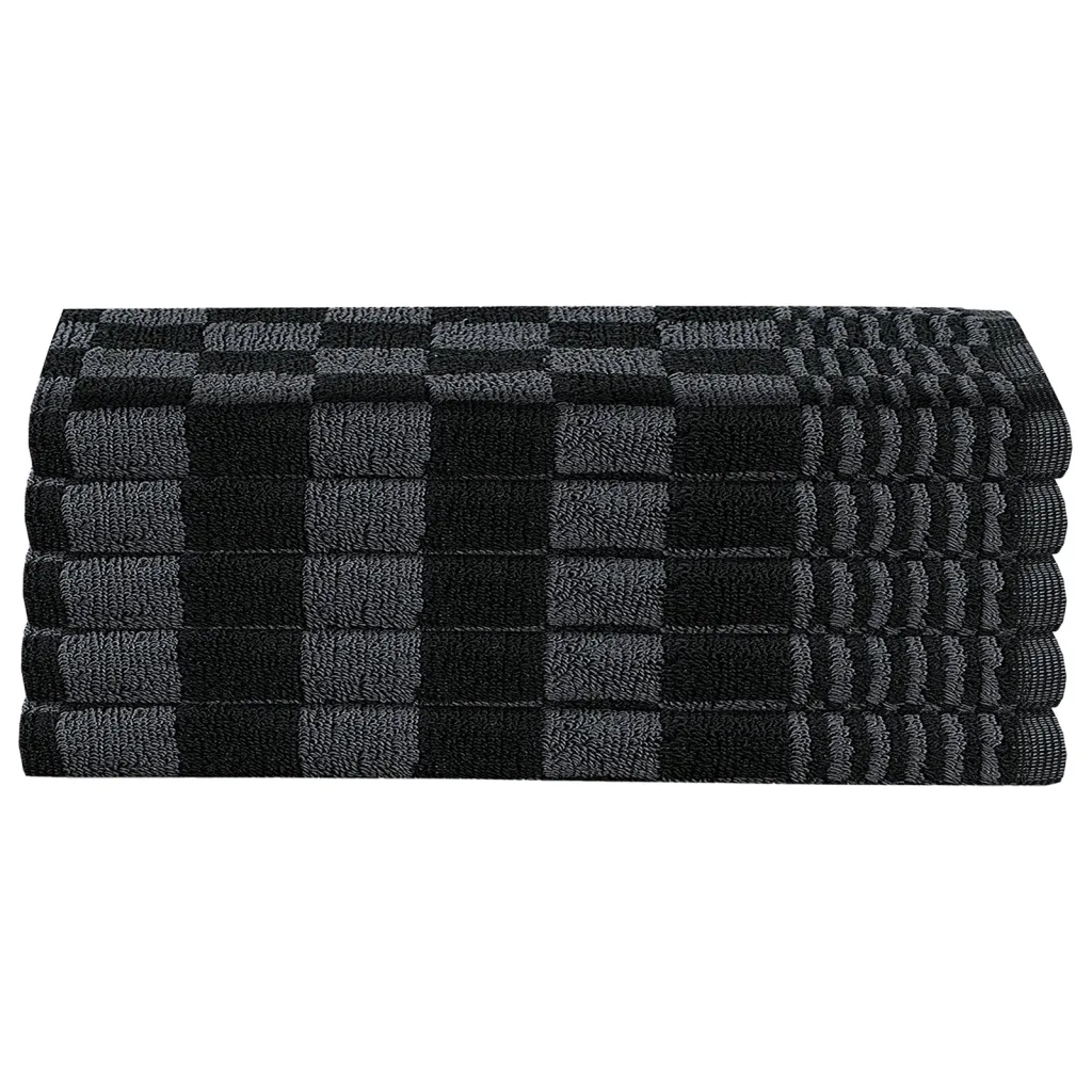 Set Strofinacci 20 pz | Teli per bagno in Cotone Nero e Grigio
