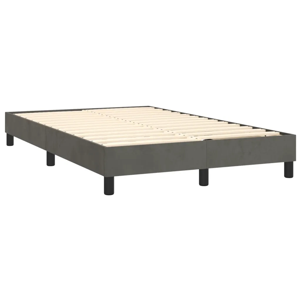 Giroletto a Molle con Materasso Grigio Scuro 120x200 cm Velluto 3141174