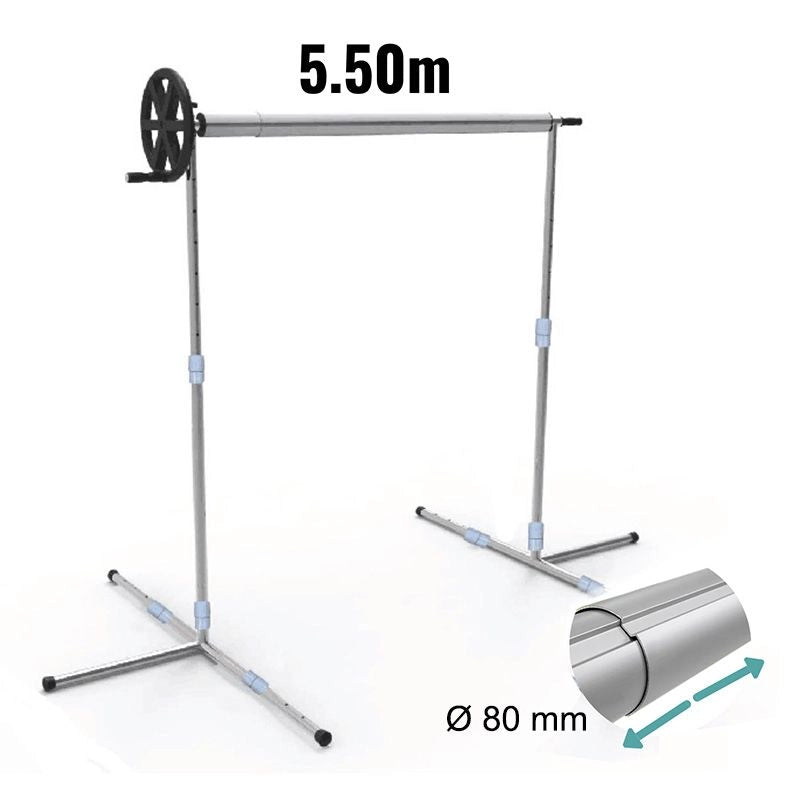 Rullo Avvolgitore Overtube Per Piscine Fuori Terra Fino A 5,50 M Di Larghezza, Tubo 80 Mm